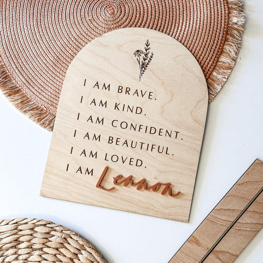 Conseil d’Affirmation en Bois – Encouragements Positifs pour Bébé