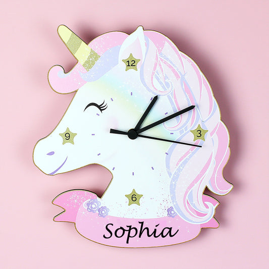 Horloge Personnalisée en Forme de Licorne