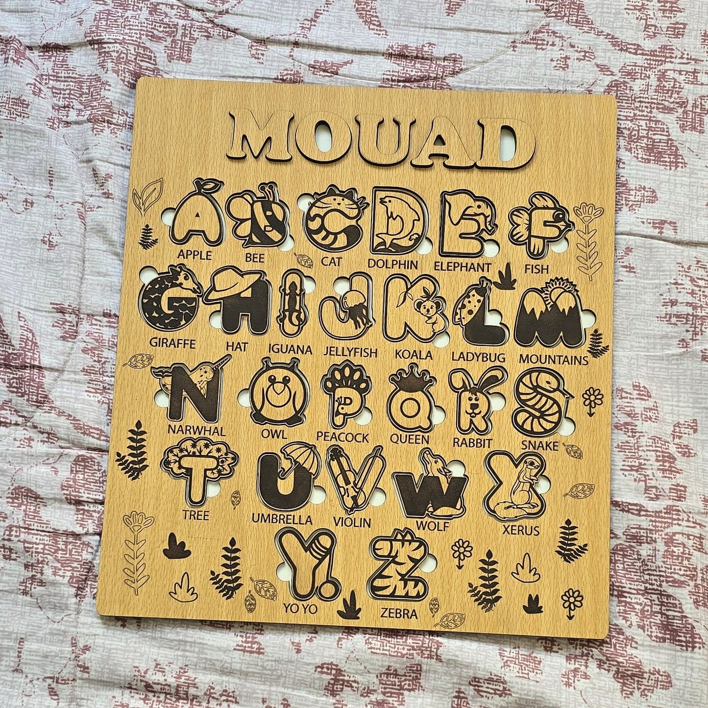 Puzzle éducatif personnalisé en bois