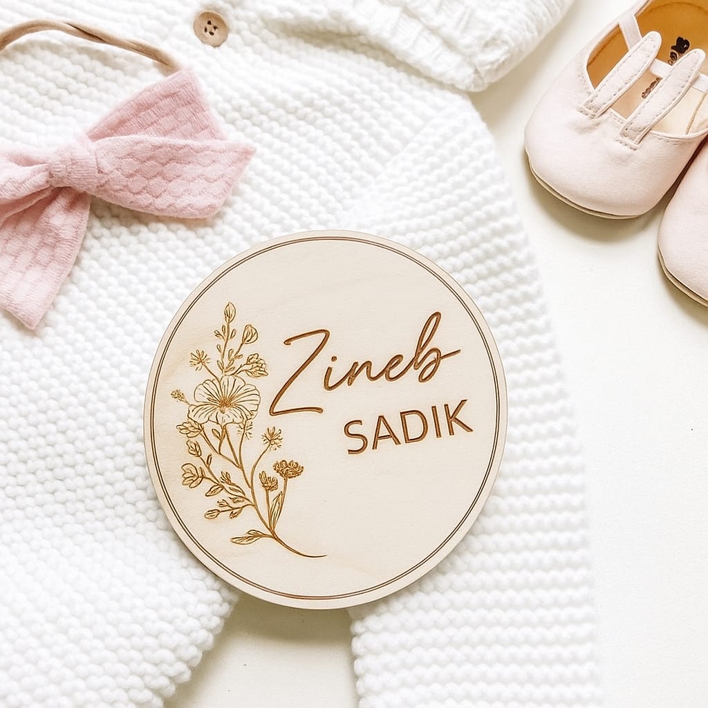 Disques bébé en bois personnalisés