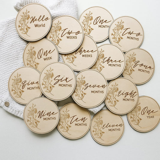 Disques bébé en bois personnalisés