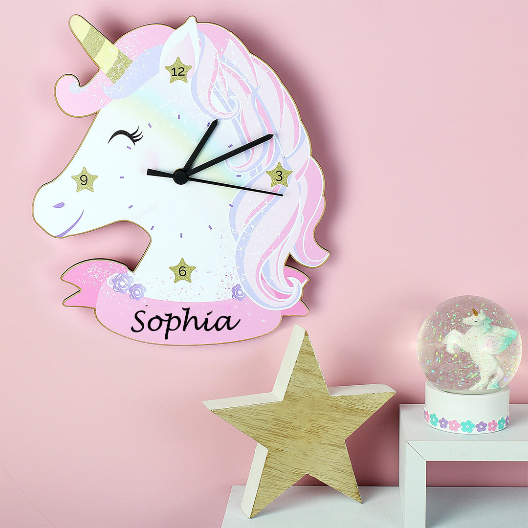 Horloge Personnalisée en Forme de Licorne