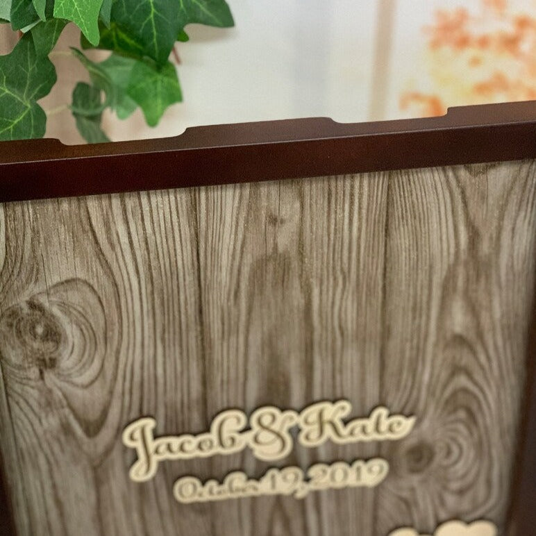 Livre d’or de mariage en bois