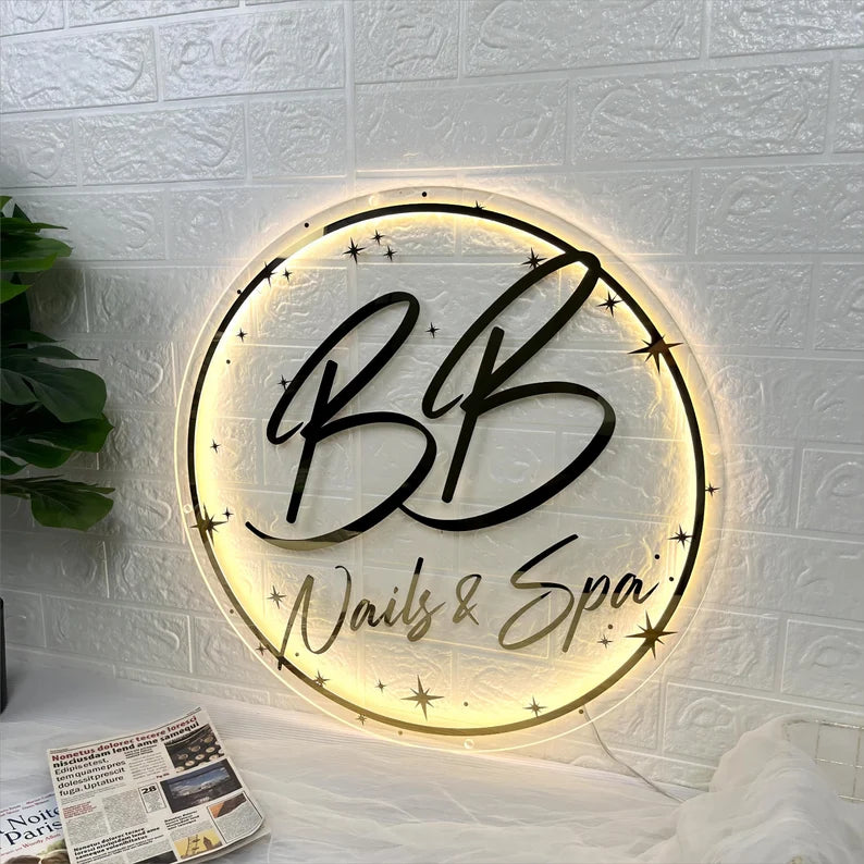 Décoration de logo personnalisé en acrylique néon