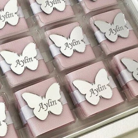30 Étiquettes de Miroir en Acrylique Personnalisées