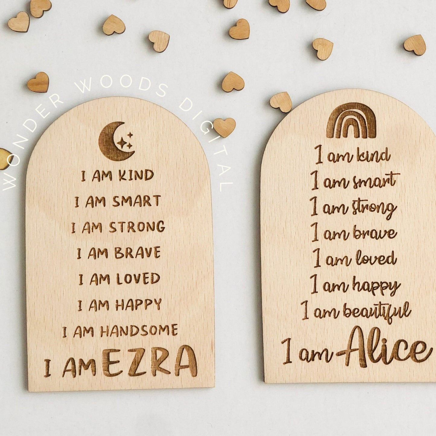 Conseil d’Affirmation en Bois – Encouragements Positifs pour Bébé