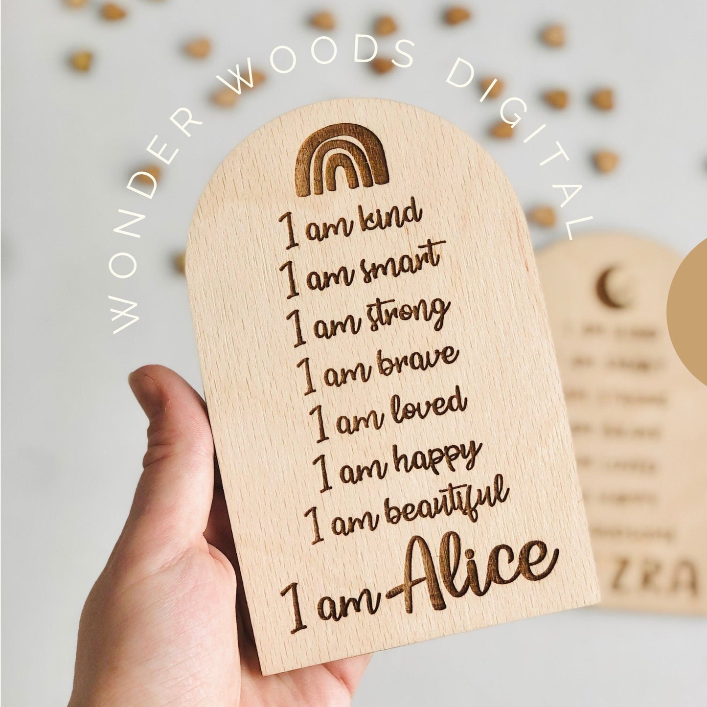 Conseil d’Affirmation en Bois – Encouragements Positifs pour Bébé