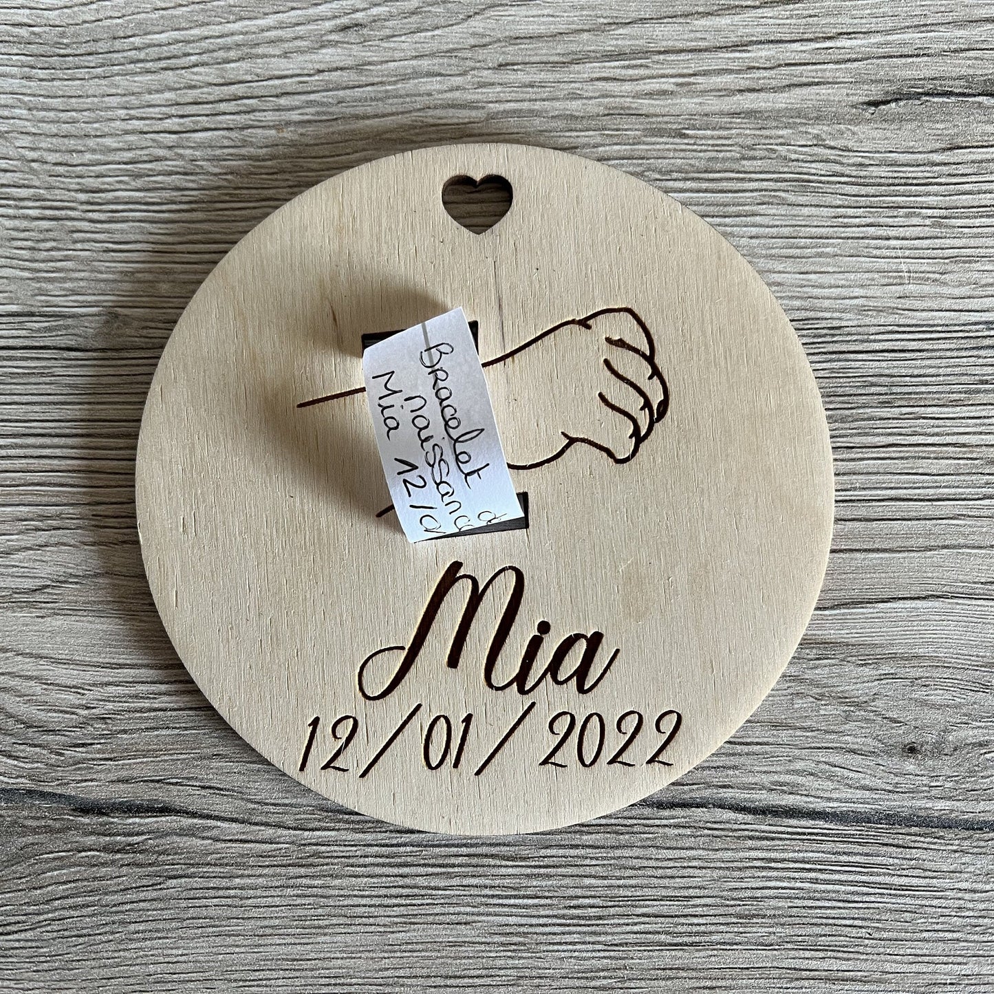 Plaque Bracelet de Naissance Personnalisée