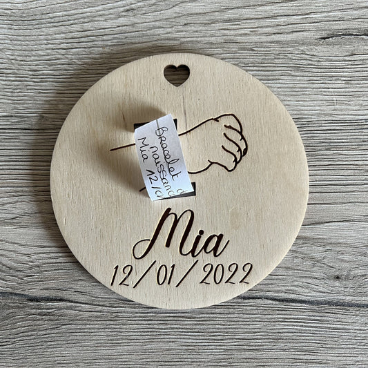 Plaque Bracelet de Naissance Personnalisée