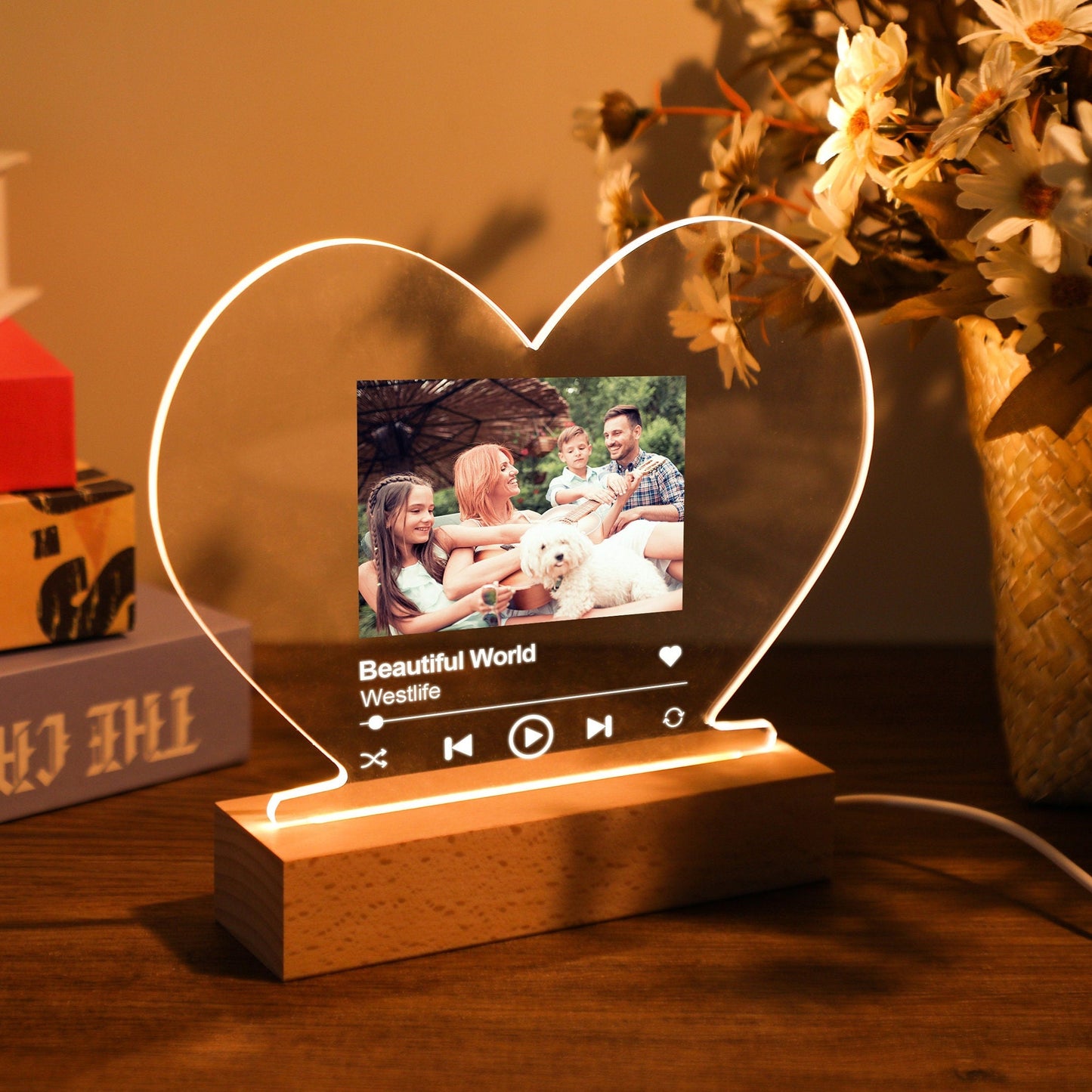 Lampe Photo Cœur Personnalisée