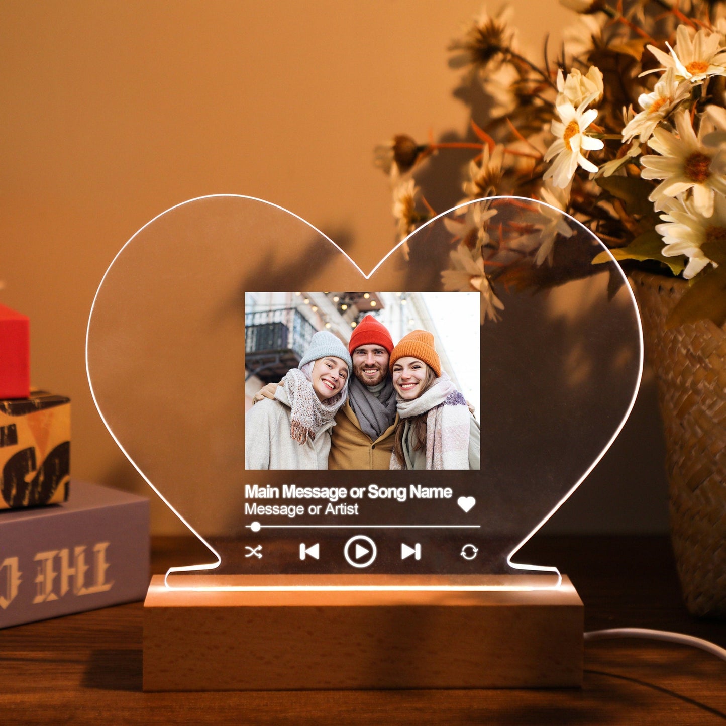 Lampe Photo Cœur Personnalisée