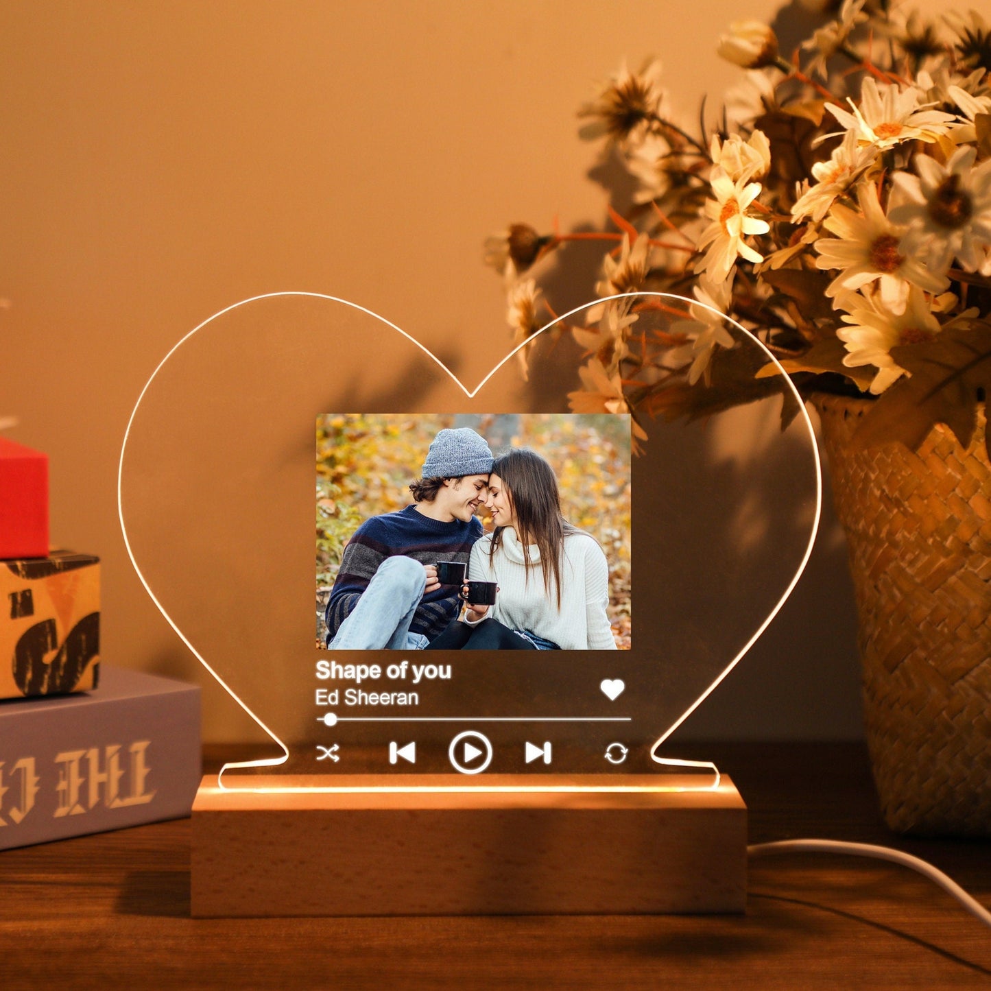 Lampe Photo Cœur Personnalisée