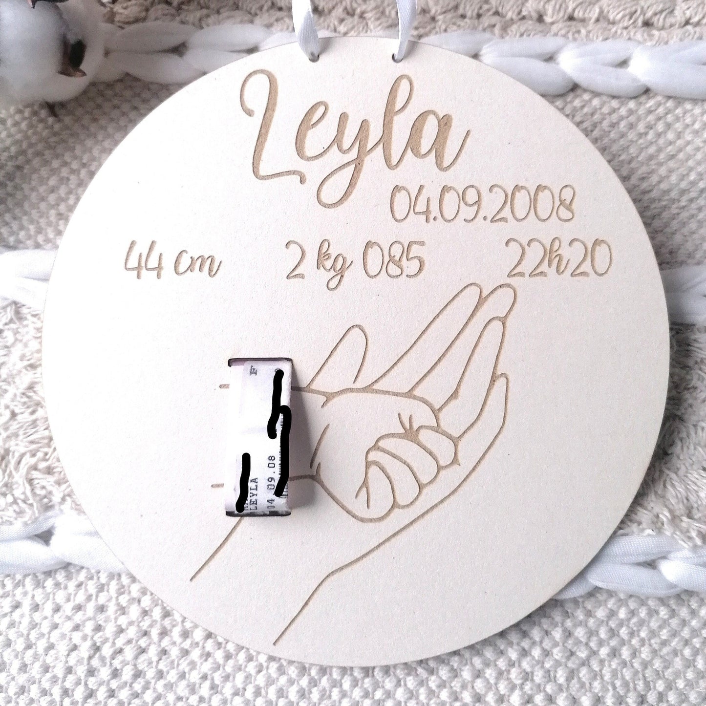 Plaque Bracelet de Naissance Personnalisée