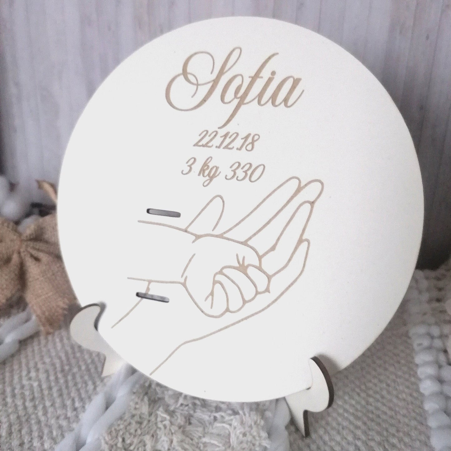 Plaque Bracelet de Naissance Personnalisée