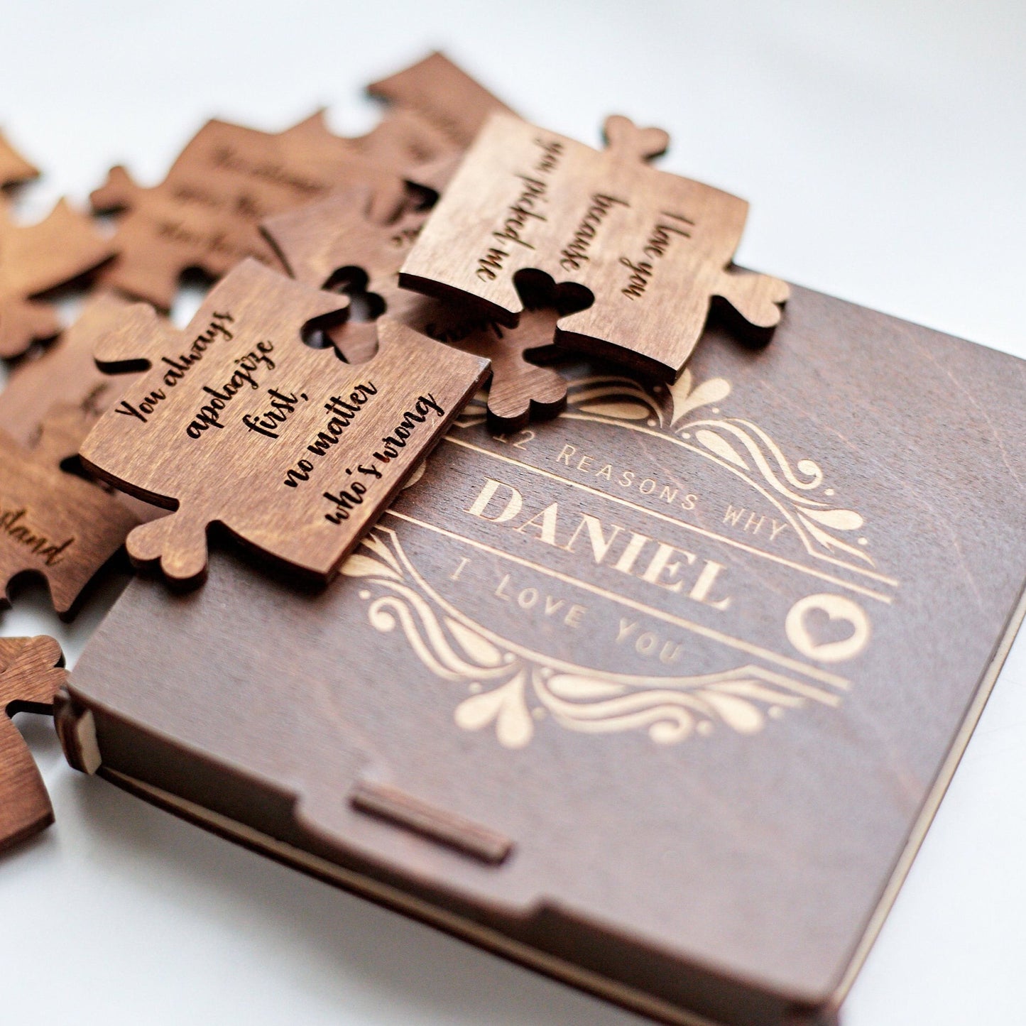 Puzzle en Bois "20 Raisons Pourquoi Je T'aime"