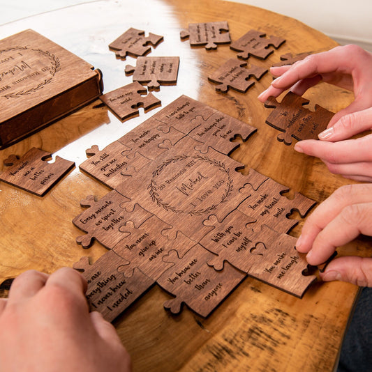 Puzzle en Bois "20 Raisons Pourquoi Je T'aime"