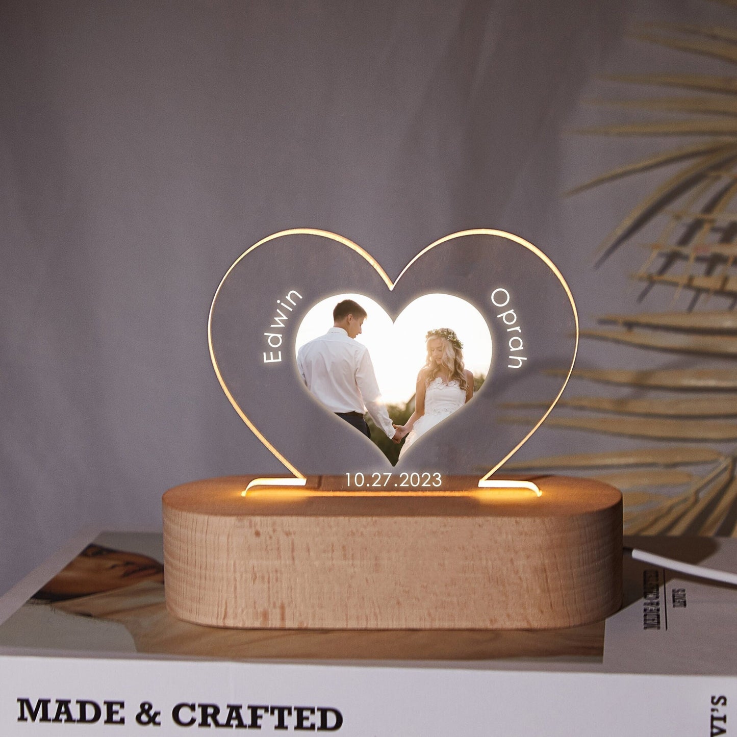 Lampe Photo Cœur Personnalisée