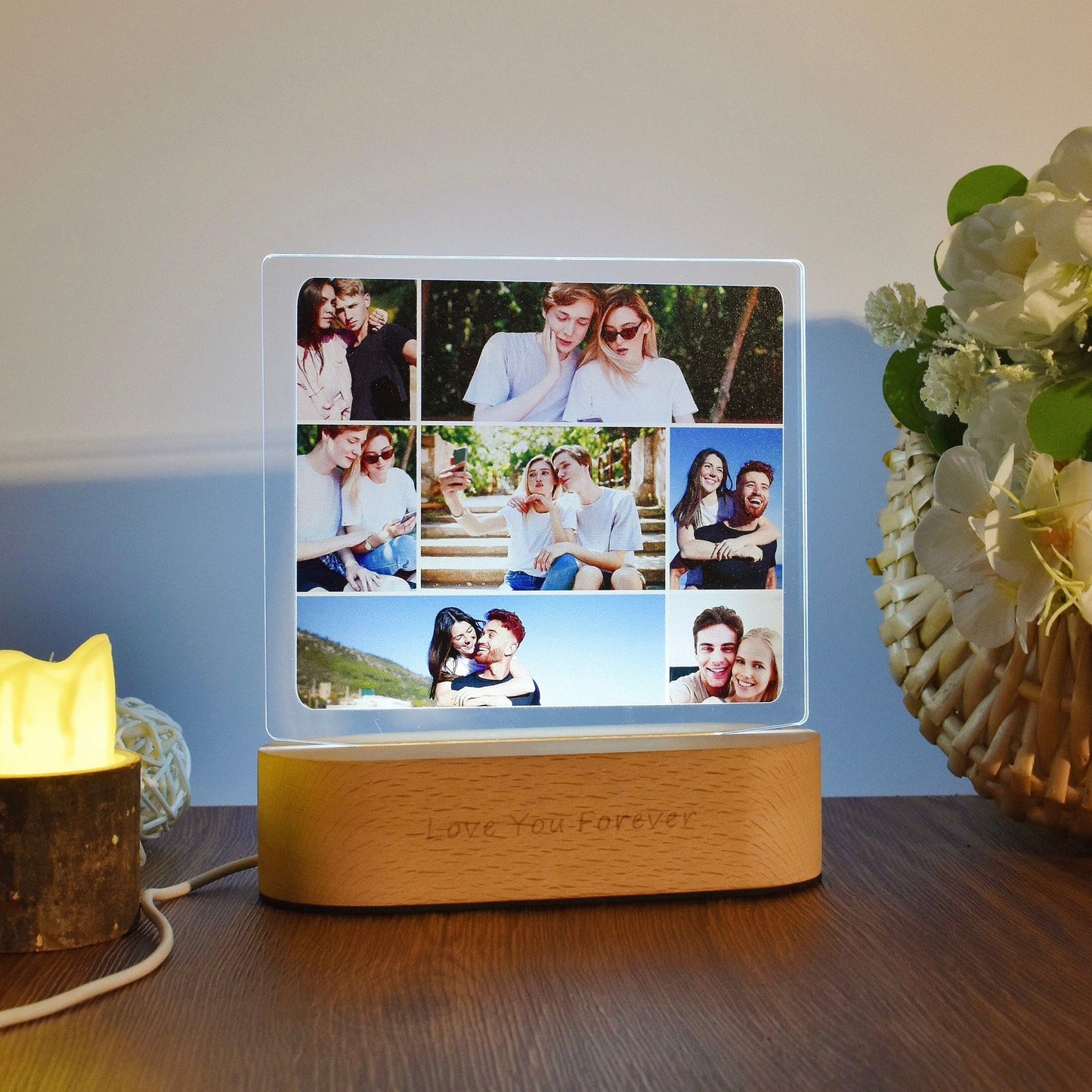 Veilleuse Photo Collage Personnalisée de Pantherlox