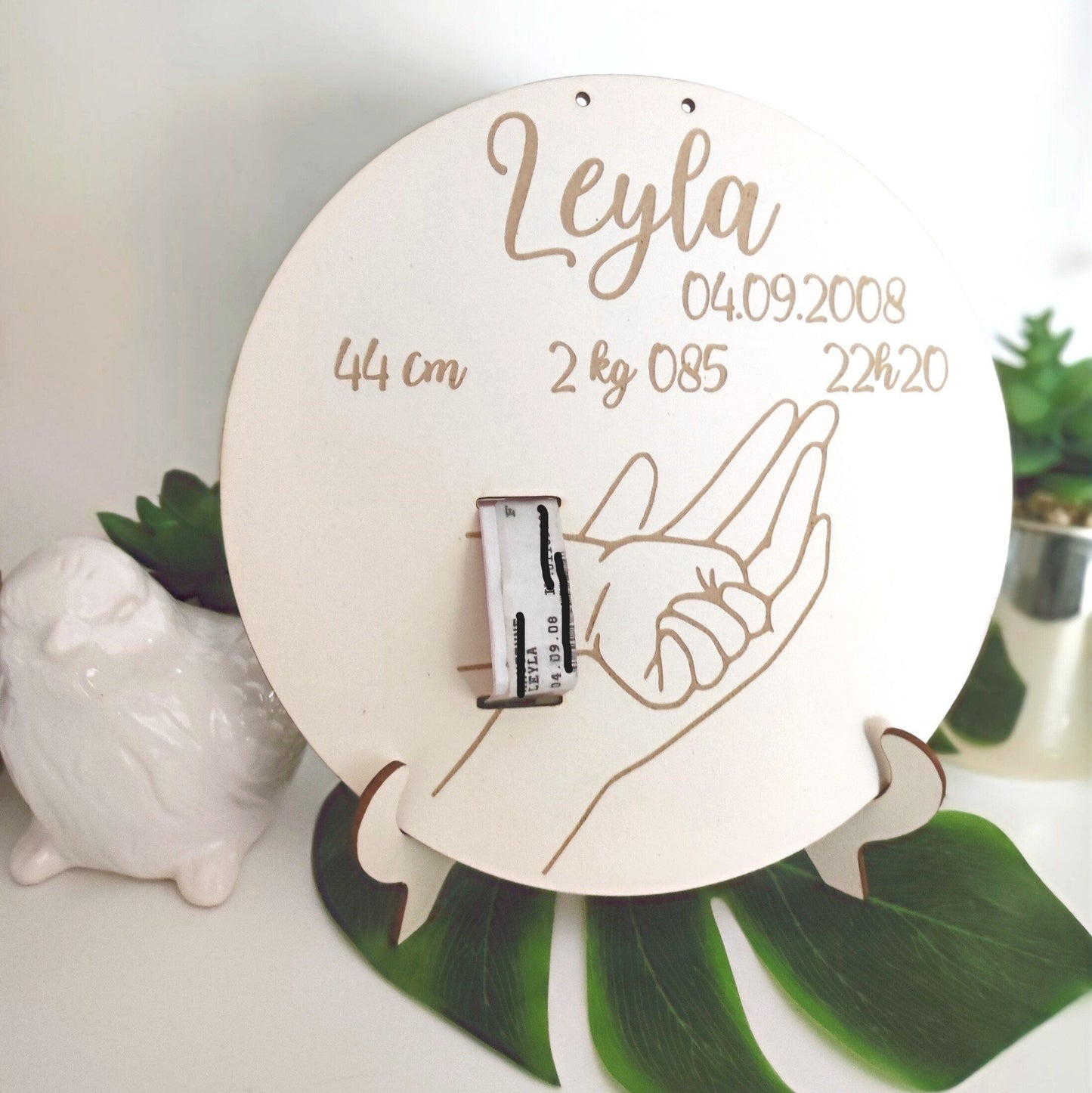 Plaque Bracelet de Naissance Personnalisée