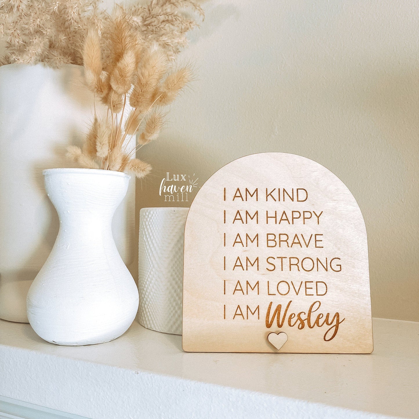 Conseil d’Affirmation en Bois – Encouragements Positifs pour Bébé