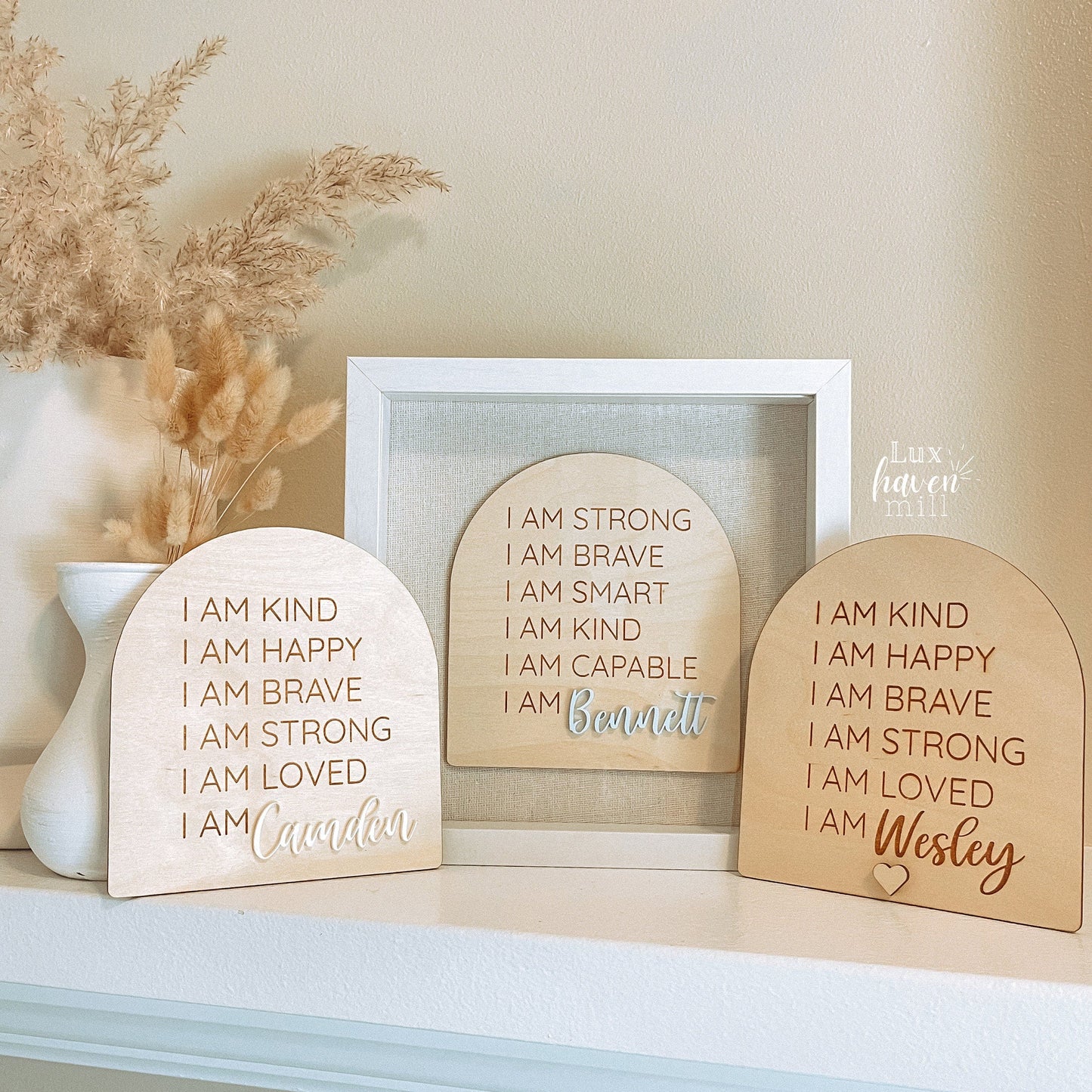 Conseil d’Affirmation en Bois – Encouragements Positifs pour Bébé
