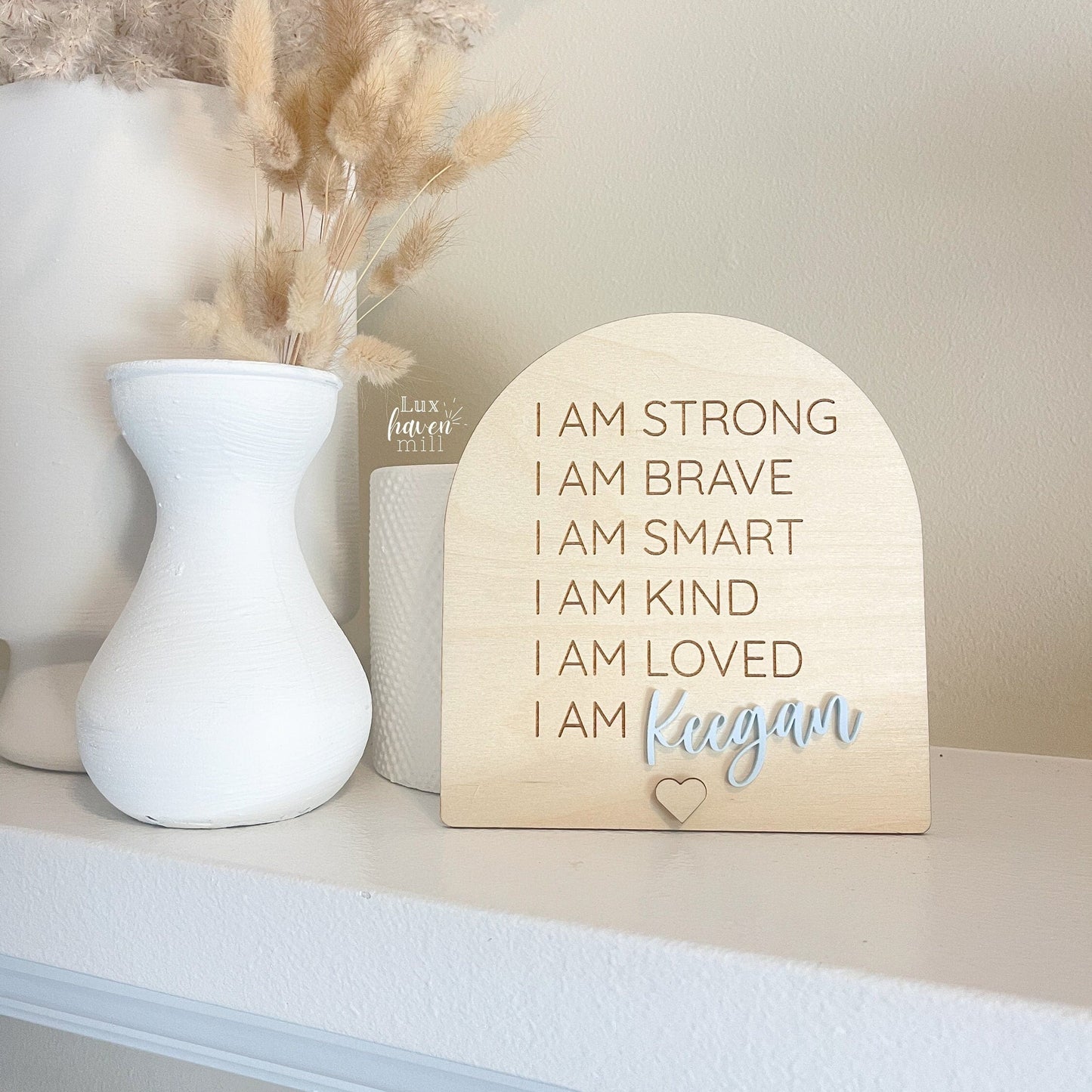 Conseil d’Affirmation en Bois – Encouragements Positifs pour Bébé
