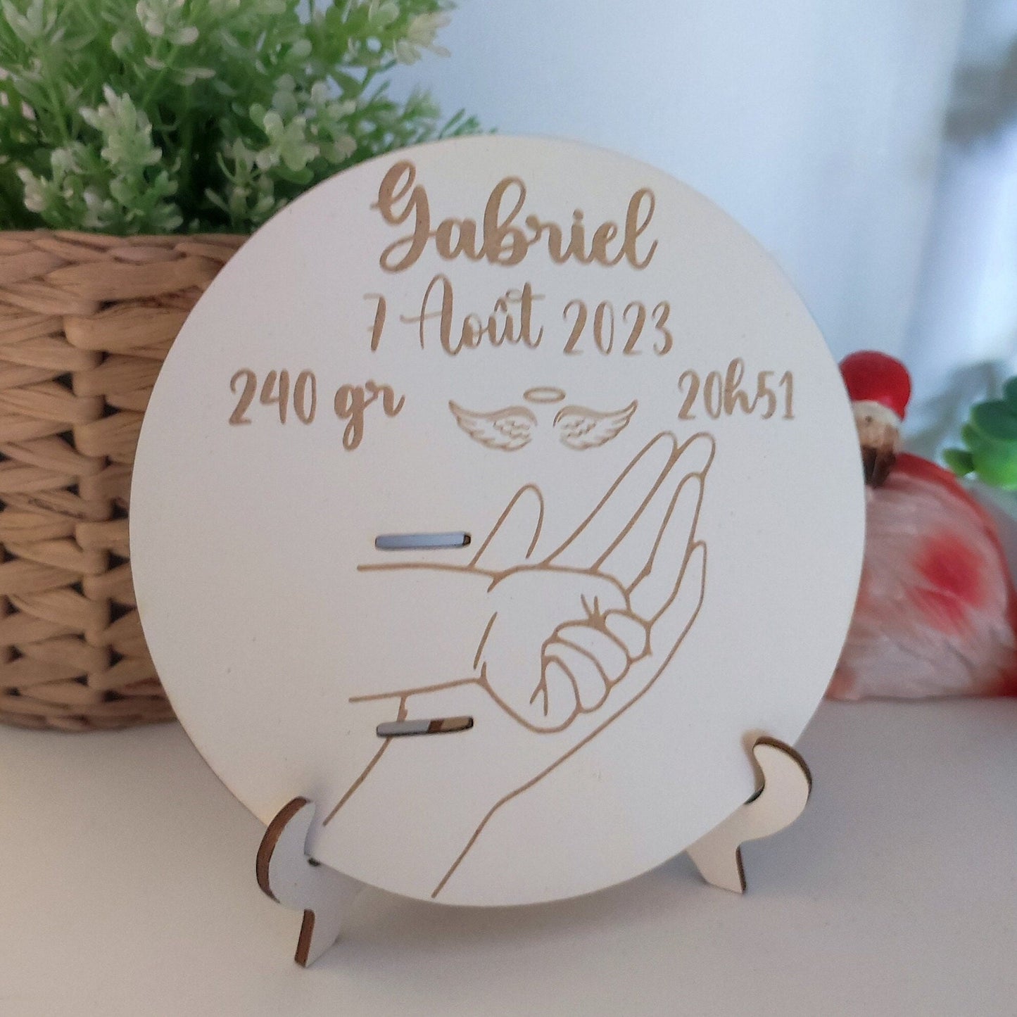 Plaque Bracelet de Naissance Personnalisée