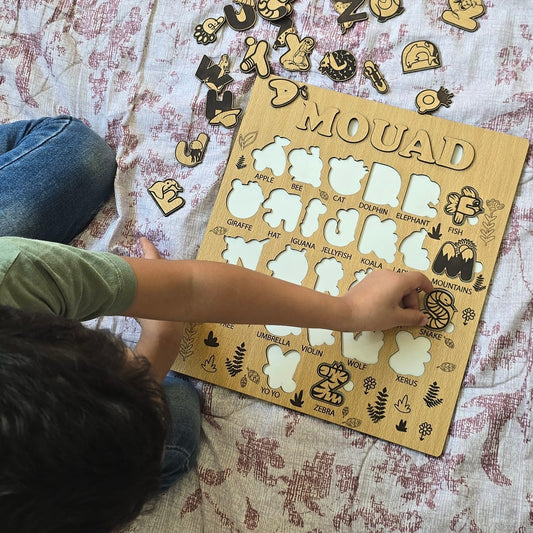 Puzzle éducatif personnalisé en bois