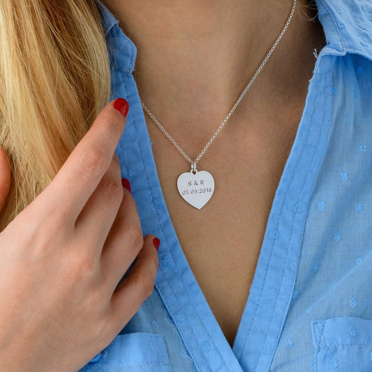 PANTHERLOX Collier Coeur Prénom Personnalisé en Argent