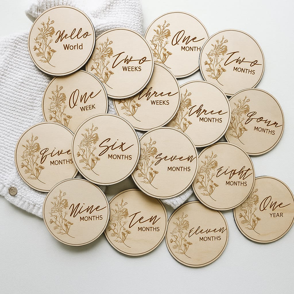 Disques bébé en bois personnalisés