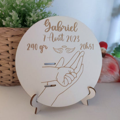 Plaque Bracelet de Naissance Personnalisée