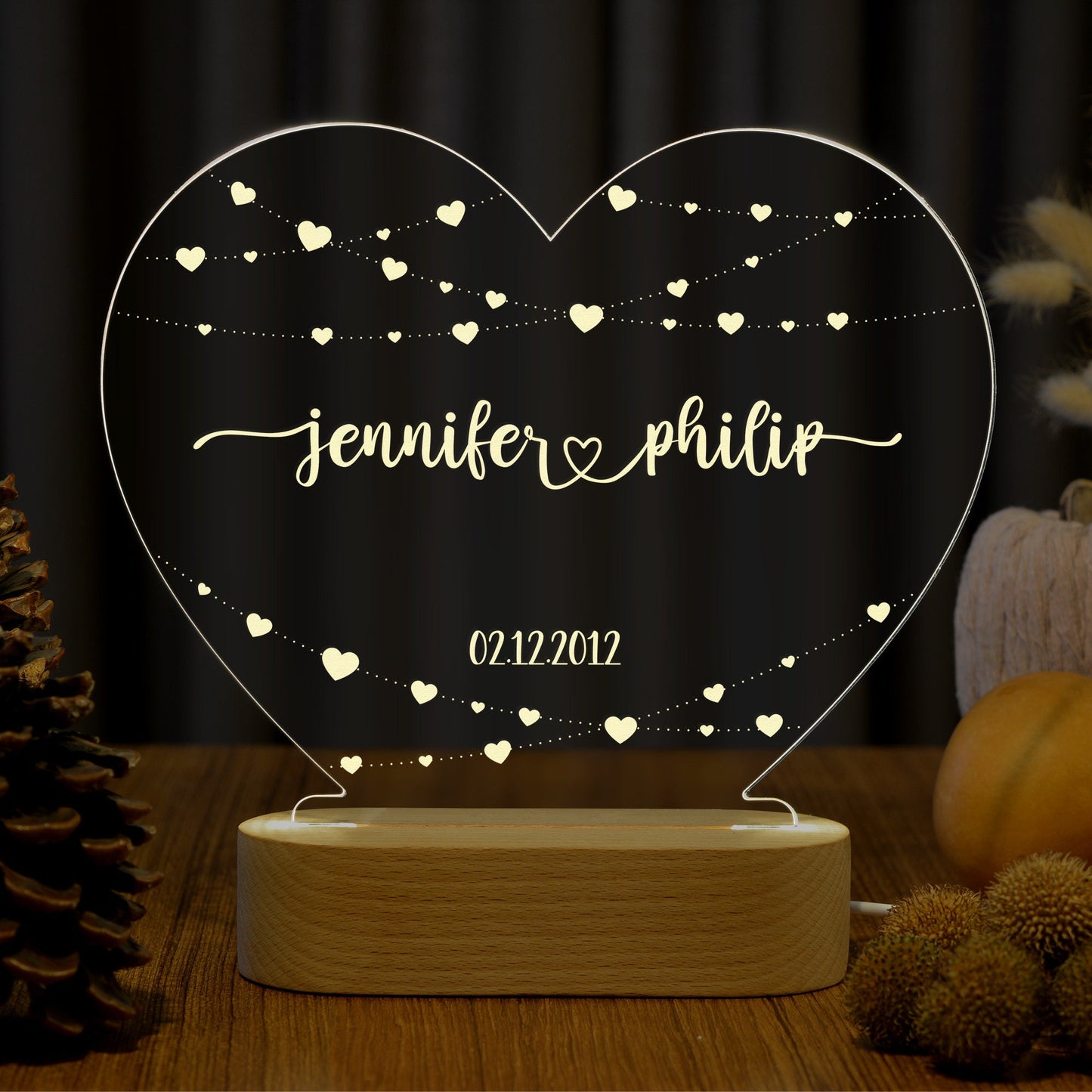 Veilleuse Cœur Couple
