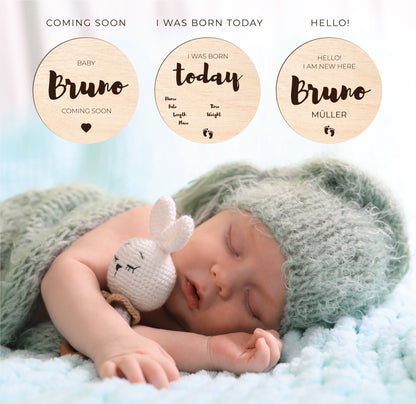 Disques en Bois – Jalons Mensuels pour Photos de Bébé